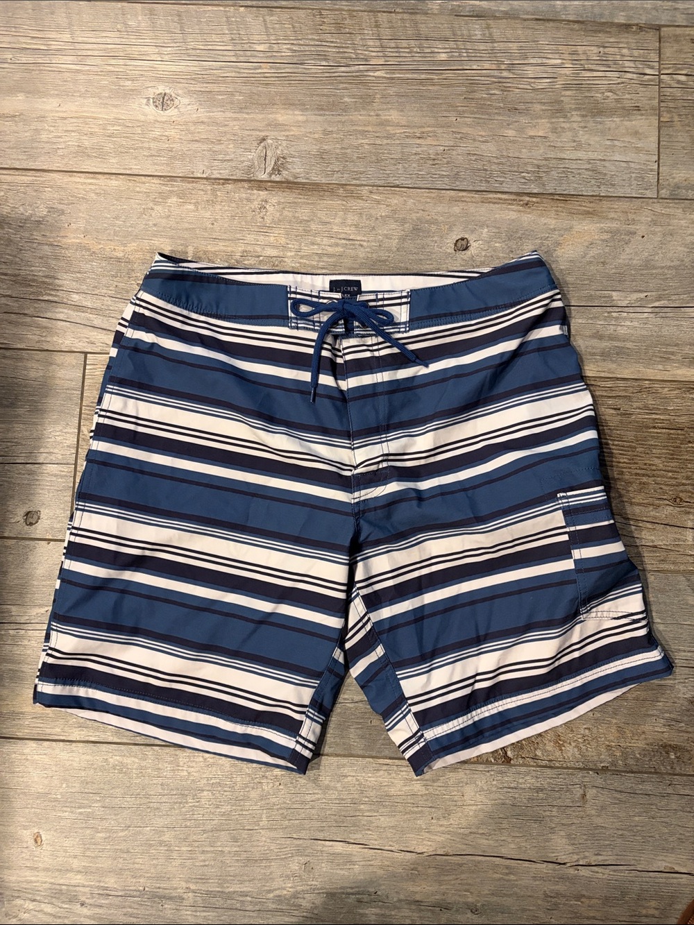 J Crew striped board shorts blues sz 33